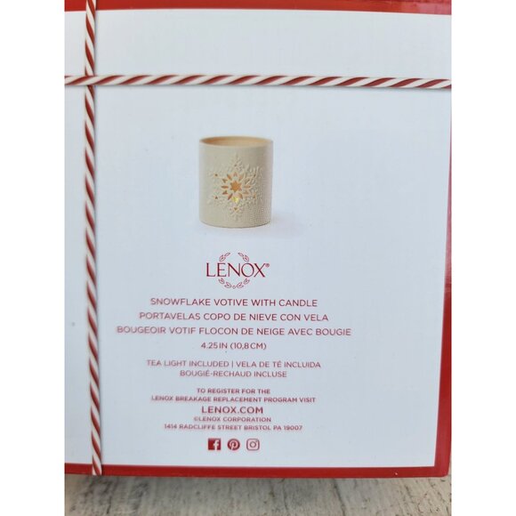 Lenox snowflake 4" votive NEW candle Xmas decor light up home decor - Picture 5 of 5